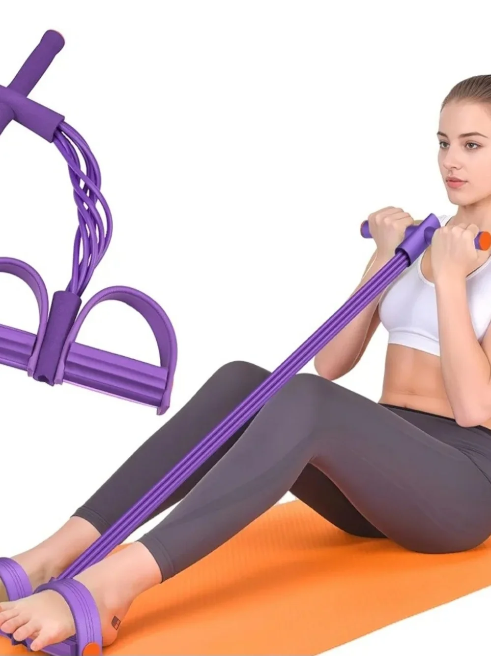 Purple Resistance Pull Rope Exercise Band - Picture 1 of 5